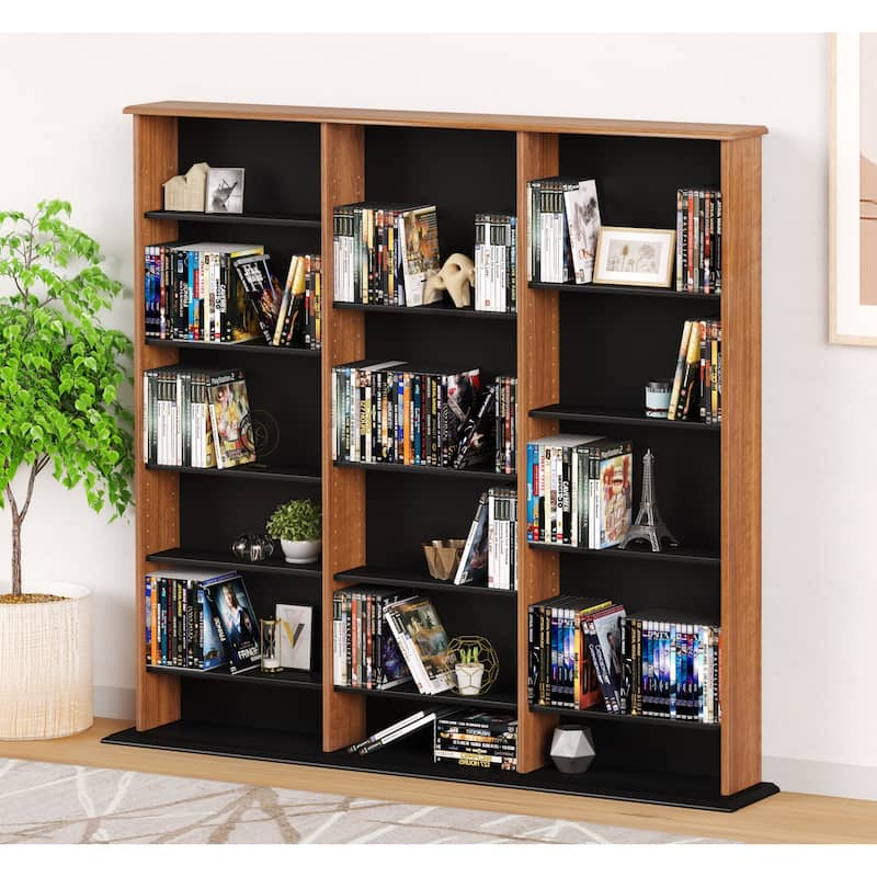 Prepac Media Storage Display Cabinet 8.75" D x 56" W x 51" H - 56" W x 51" H x 8.75" D