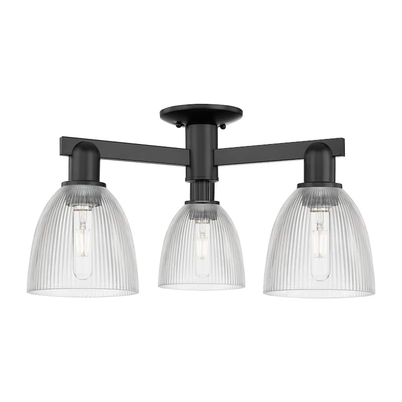 Innovations Lighting 716-3F-11-24 Castile Semi-Flush Castile 3 Light - Matte Black / Clear