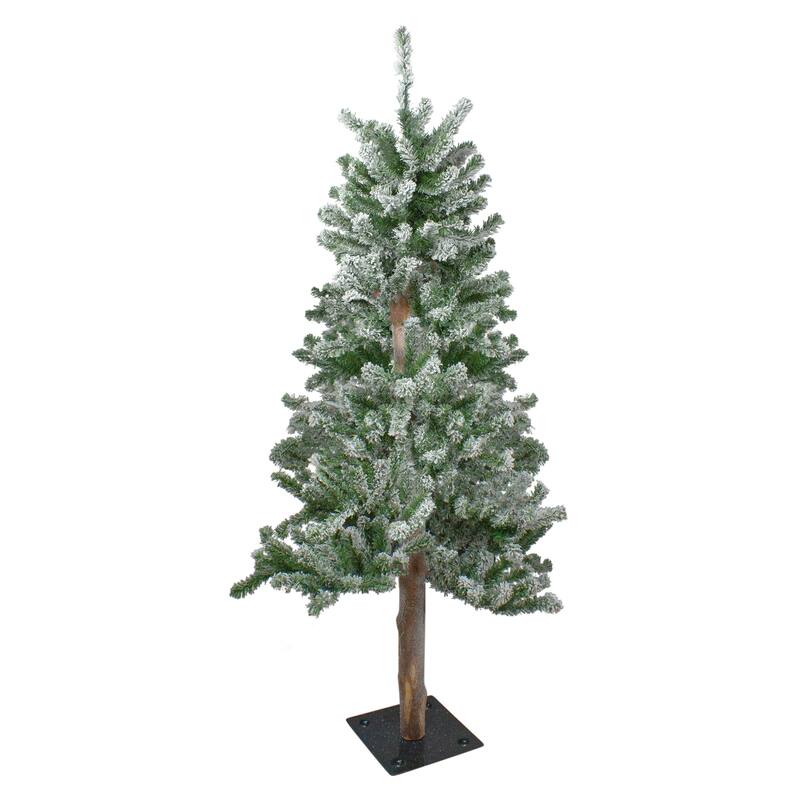 Medium Flocked Alpine Artificial Christmas Tree - 4' - Unlit - 4 Foot