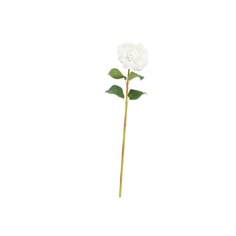 Faux Foliage Hydrangea Tall Artificial Flower Stem - Set of 8 White - Roche River Decor