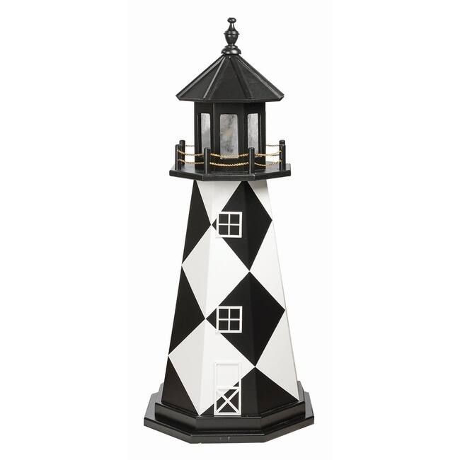 Cape Lookout Replica Hybrid Poly and Wood Lighthouse - Standard Light - 4 Foot
