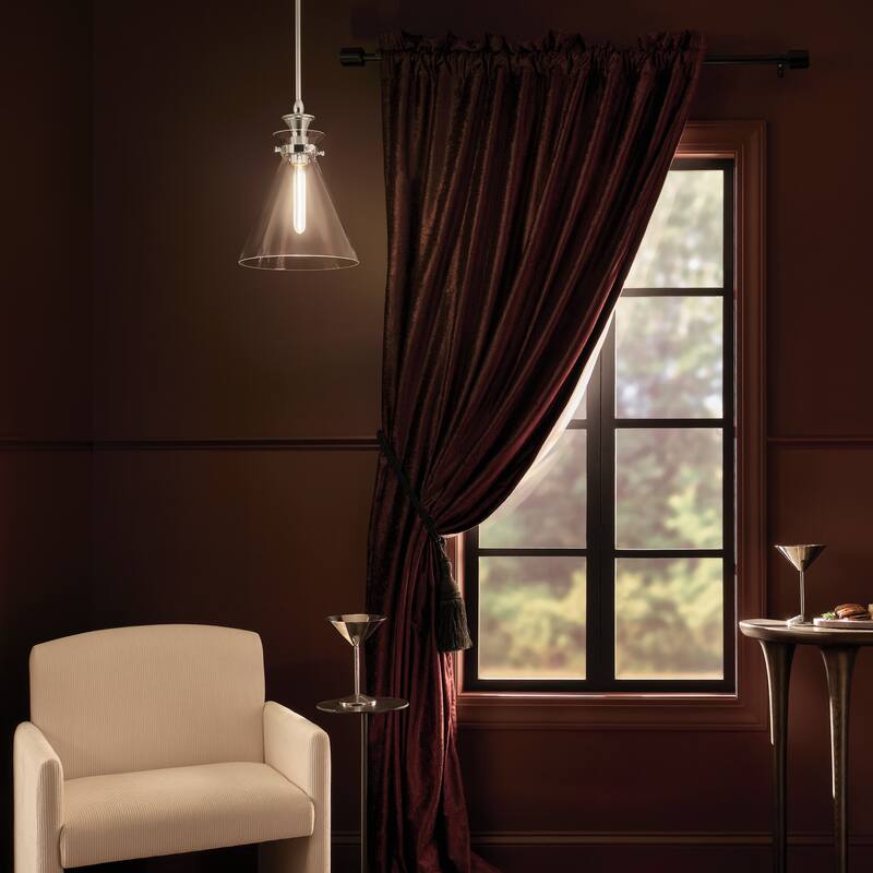 Kichler Lighting Laria 10.5 Inch 1 Light Pendant with Clear Glass in Polished Nickel