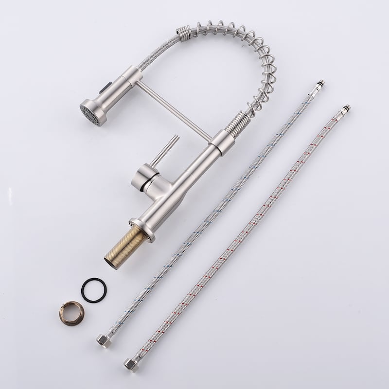 Commercial Kitchen Faucet with Pull Down Sprayer, Single Handle Single Lever Kitchen Sink Faucet