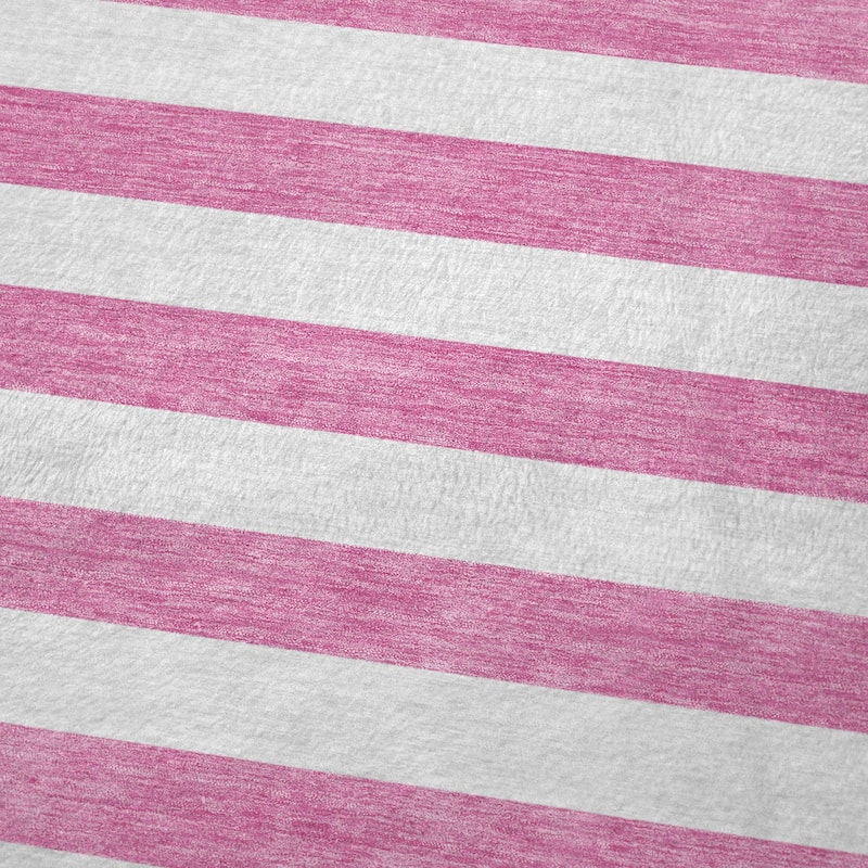 Premium Machine Washable Modern Stripes Sherpa Throw Blanket