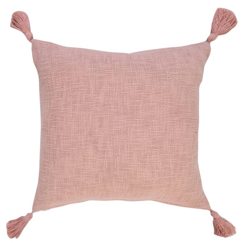 Sevita Solid Cotton Throw Pillow with Tassels