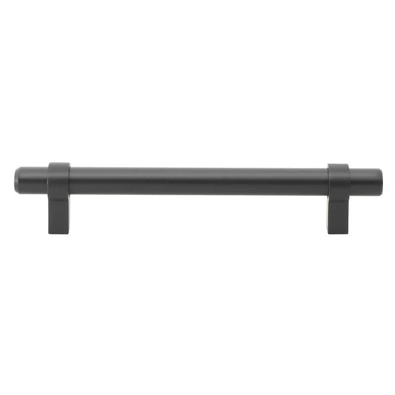 GlideRite 5-Pack 5-inch Center Solid Steel Euro Cabinet Pull Black