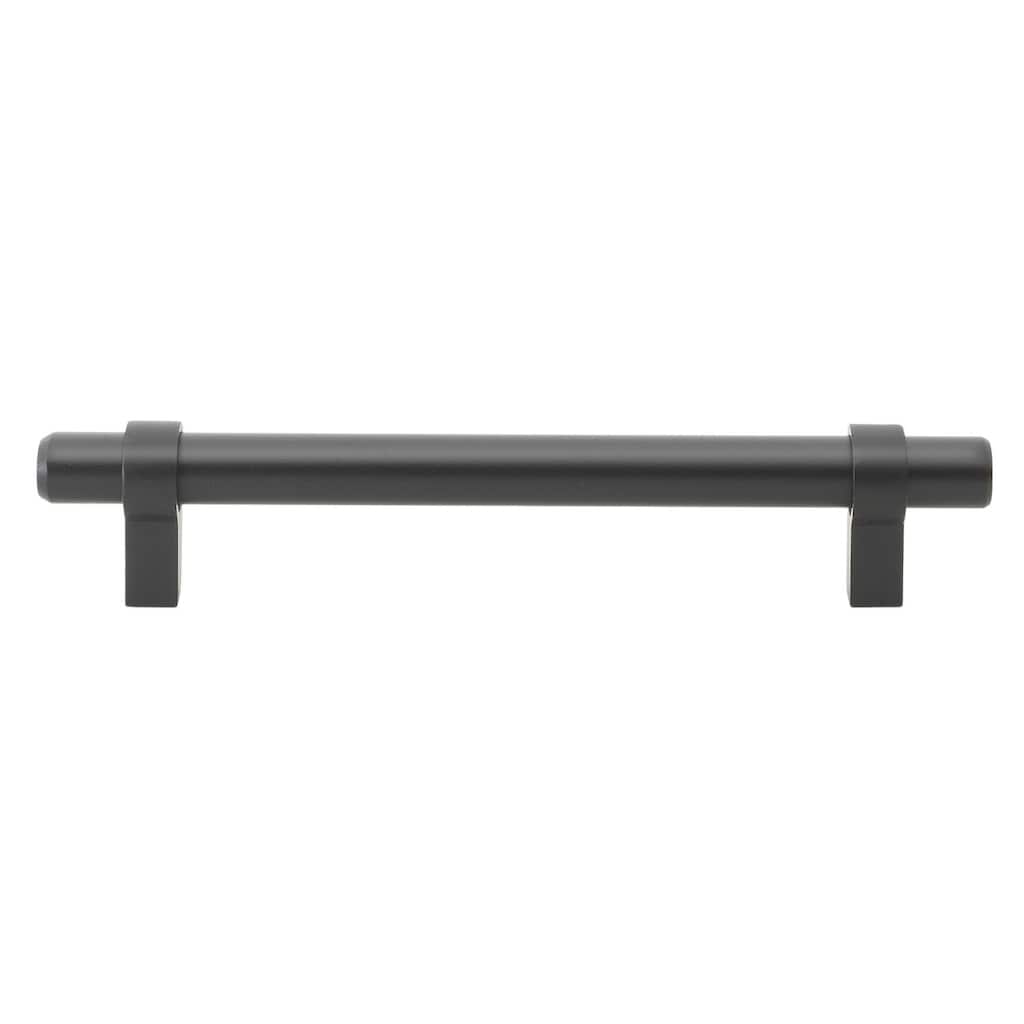 GlideRite 5-Pack 5-inch Center Solid Steel Euro Cabinet Pull Black