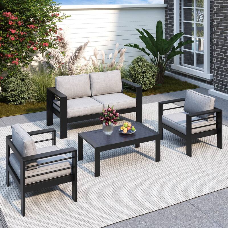Royalcraft 4 Piece Aluminum Outdoor Sectional Seating Group