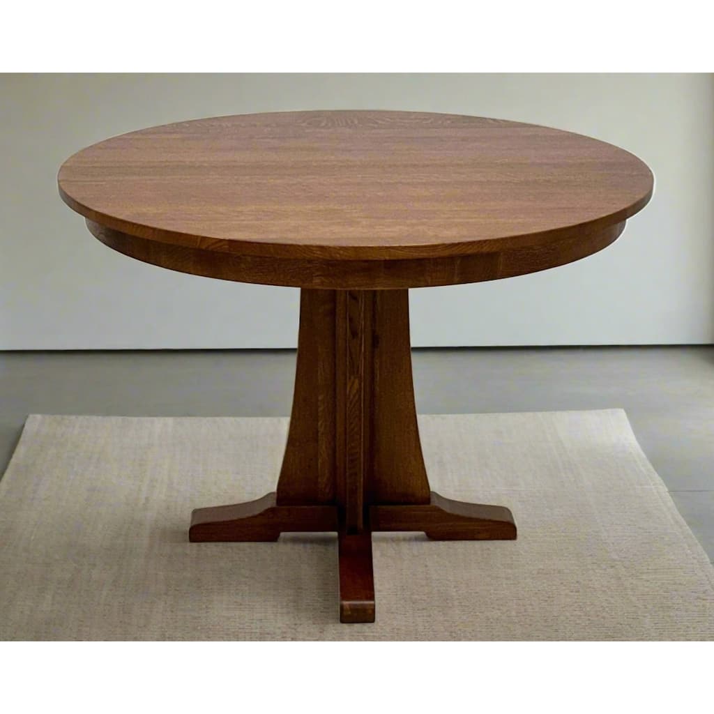 Mission Quarter Sawn Oak Round Dining Table, Kitchen Table - 42"