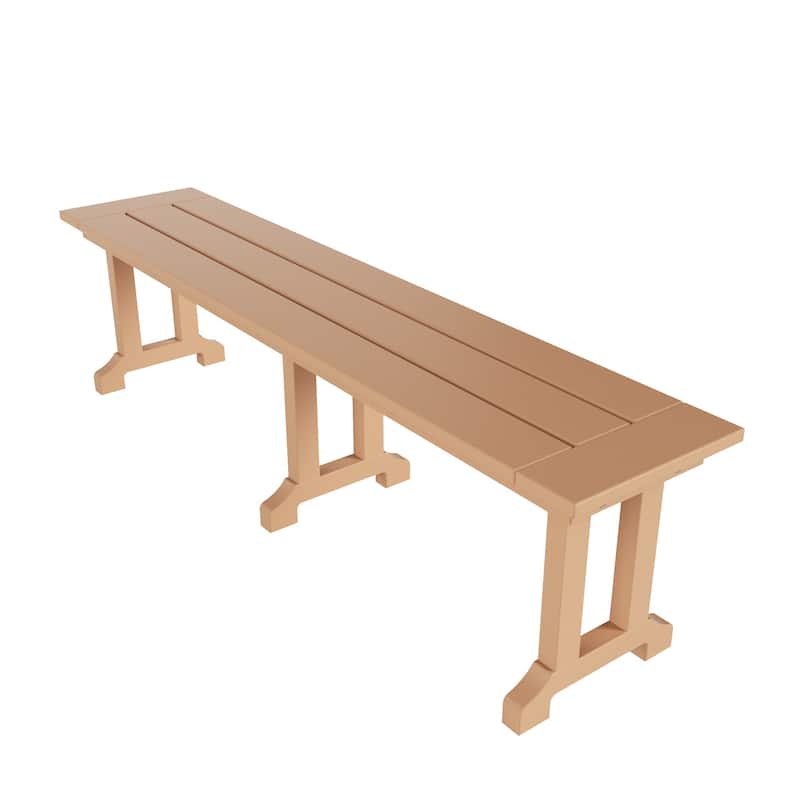 Laguna Hdpe All Weather Outdoor Patio Dining Set with Rectangle Table, Arm Chairs, and Bench (6-Piece Set)