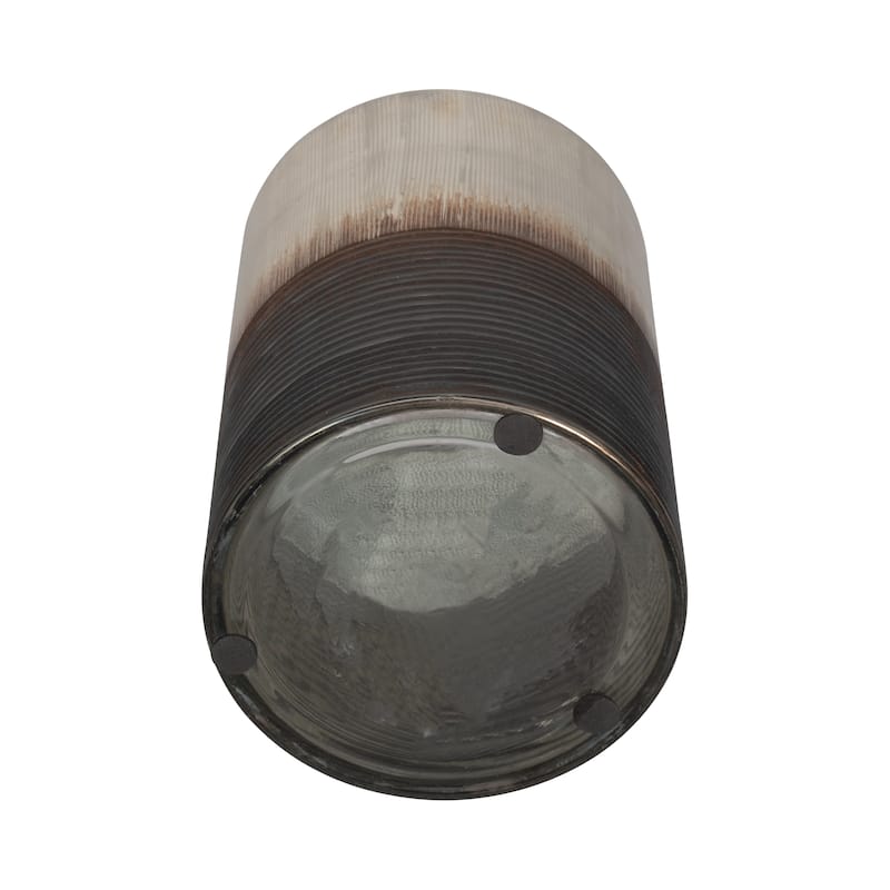 Sagebrook Home Glass Vases Modern Decorative Ribbed Cylinder Vase in High-Quality Glass