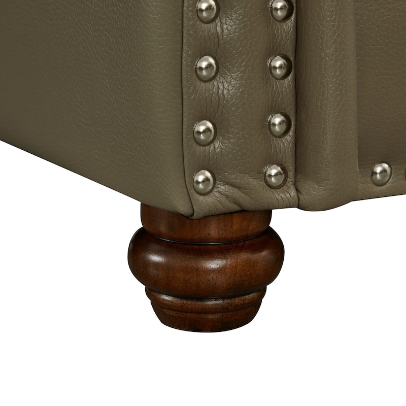 Classic Living Room Nails Sofa Faux Leather