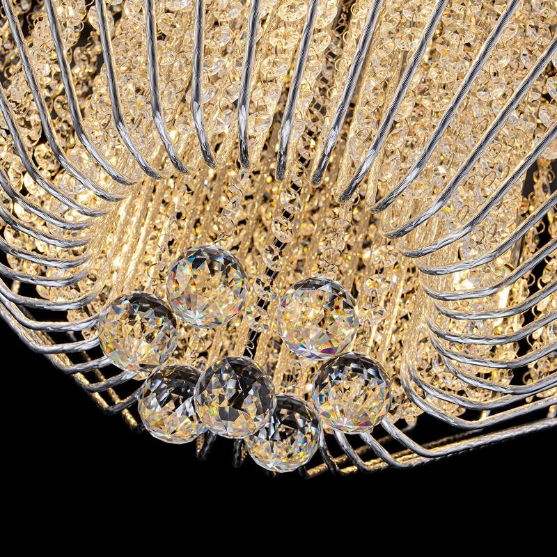 9-Light Modern Glam Diamond Shape Chandelier with Crystal