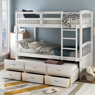 Taylor & Olive Freesia Twin-over-Twin Bunk Bed with 3-drawer Trundle
