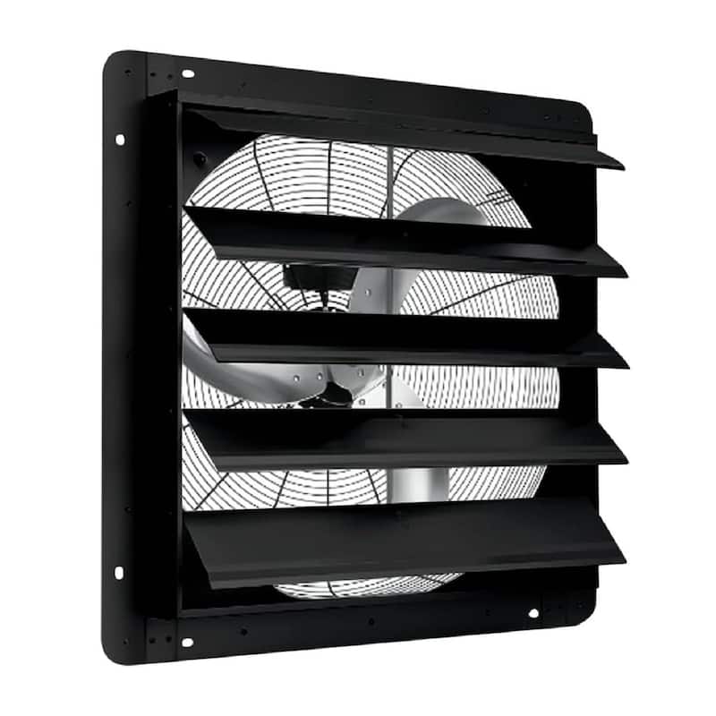 Wall Mounted Automatic Shutter Exhaust Fan, Low Noise for Attic, Garage, Greenhouses - 24 inch