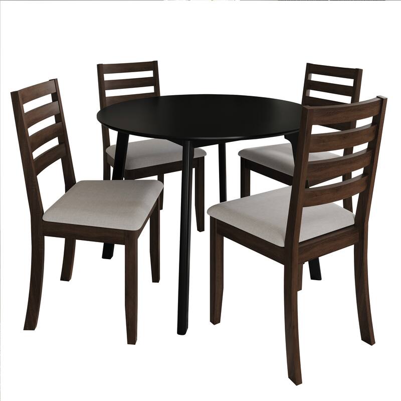 CraftPorch Timeless 4-Piece Chair and Round Table Wooden Dining Set