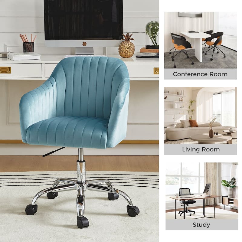 Gerhard Modern Velvet Task Chair - 360 Degree Swivel by HULALA HOME