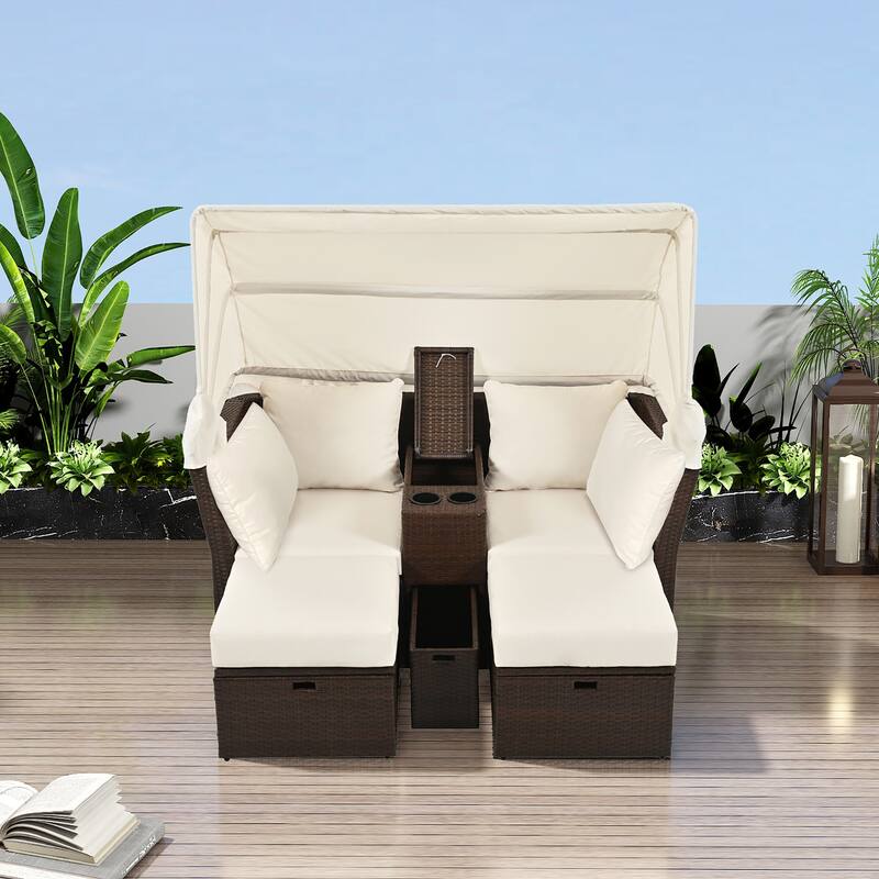 Patio Daybed Set with canopy