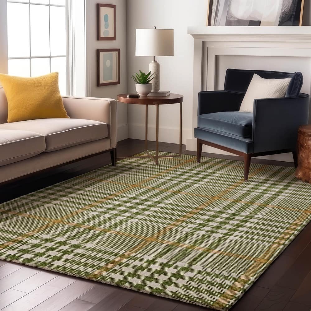Premium Washable Super Soft Modern Plaid Mayfield Rug