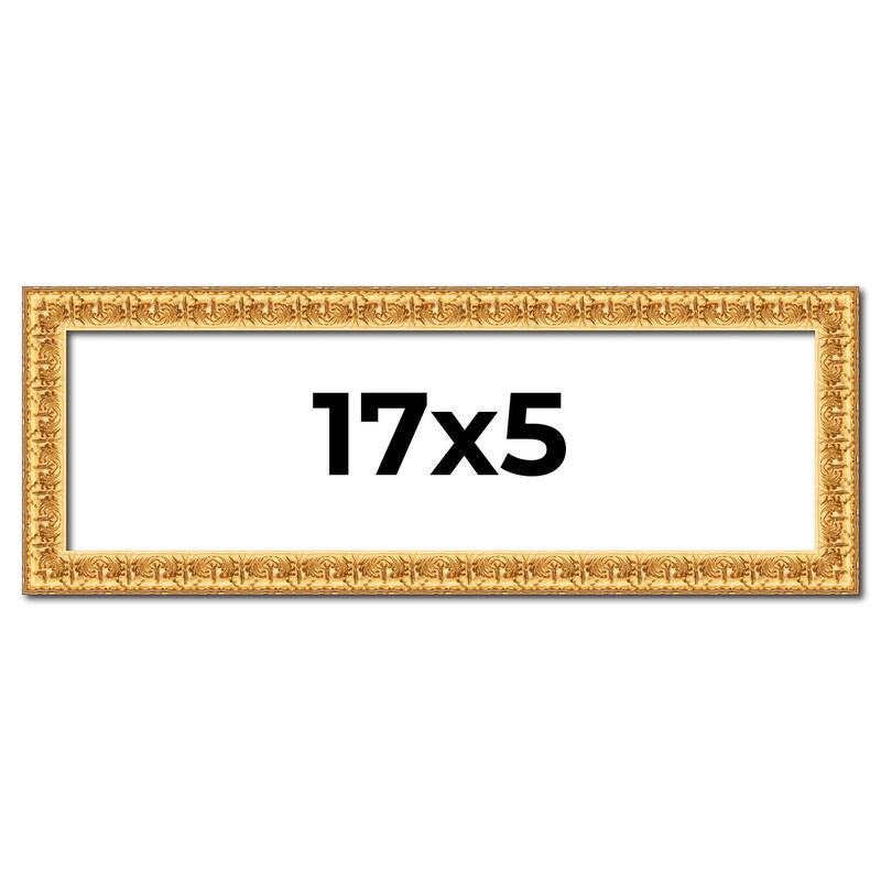 17x5 Frame Gold Real Wood Picture Frame Width 1 inches | Interior