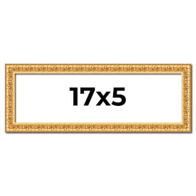 17x5 Frame Gold Real Wood Picture Frame Width 1 inches | Interior