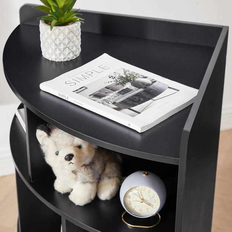 Javlergo 4-Tier Corner Bookcase, 8 Cube Triangle Bookcase Bookshelf Storage Cabinet for Home Office Bedroom Living Room