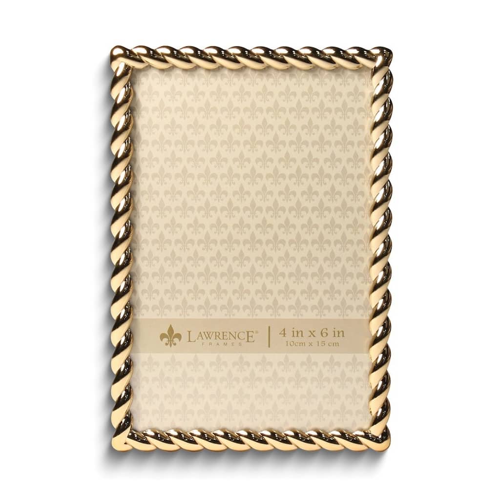 Curata Gold-Tone 4x6 Rope Metal Photo Frame