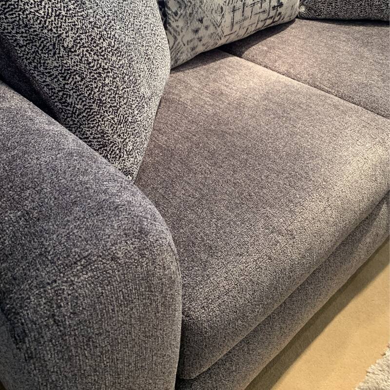Roundhill Furniture Davoz 2-Piece Living Room Set, Sofa and Cocktail Ottoman, Tori Slate