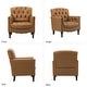 preview thumbnail 32 of 68, HULALA HOME Wemer Traditional Genuine Leather Armchair with Tufted Back