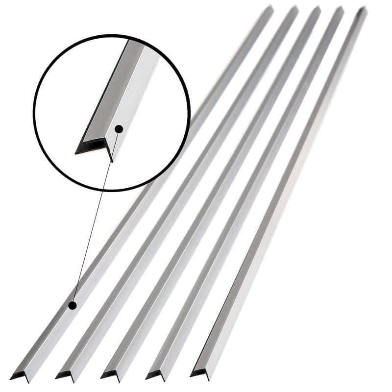 FASÄDE 47 in. Decorative Vinyl Outside Corner Trim Brushed Aluminum (5 Pack) - 5 Pack