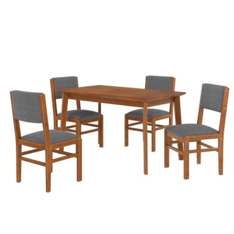 Rectangular Wooden Table with 4 Upholstered Chairs by Harper&Bright Designs