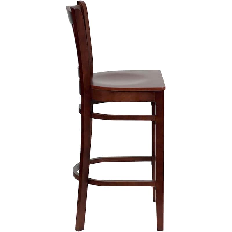 2Pk Vertical Slat Back Wood Restaurant Barstool - Hospitality Seating