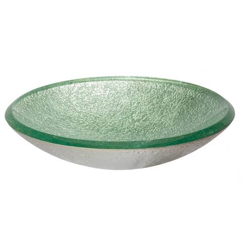 Pale Green Pearls Embossed Glass Vessel Sink