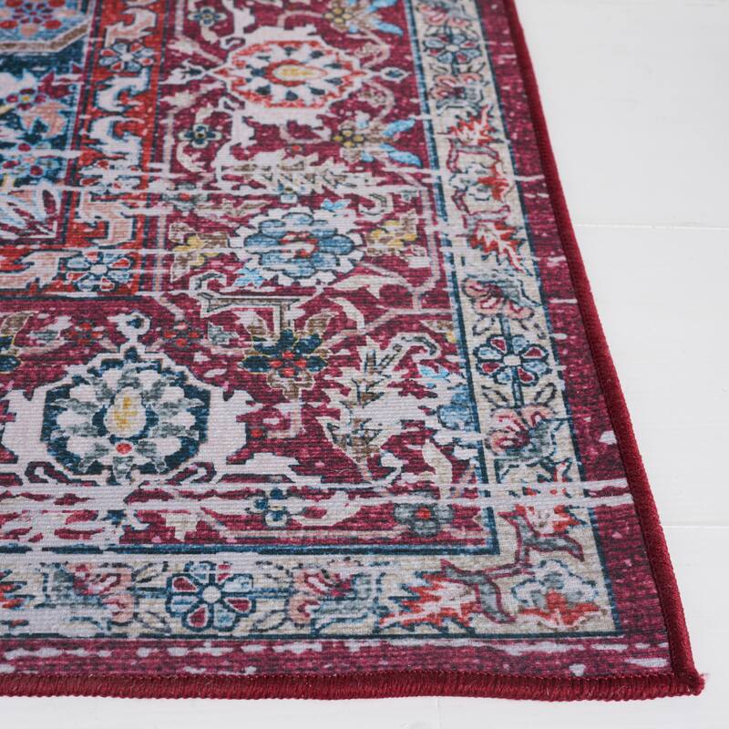 SAFAVIEH Tucson Machine Washable Slip Resistant Iris Oriental Medallion