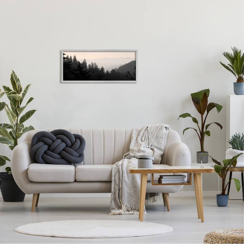 Stupell Woodland Forest Nature Silhouette Warm Sky Mountains Framed Wall Art, Design by Lori Deiter
