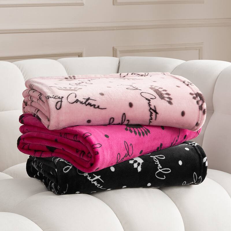 Juicy Couture Crown Script 50" x 70" Plush Throw