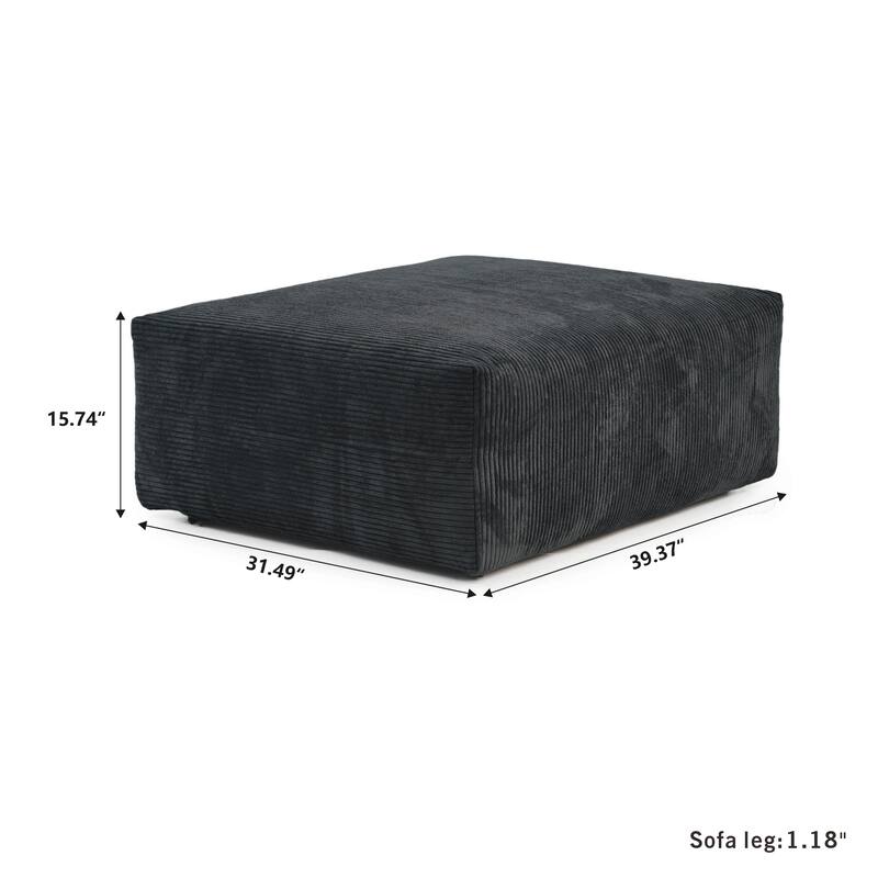 Large Corduroy Fabrics Upholstery Modular Sectional Sofa Set for Living Room