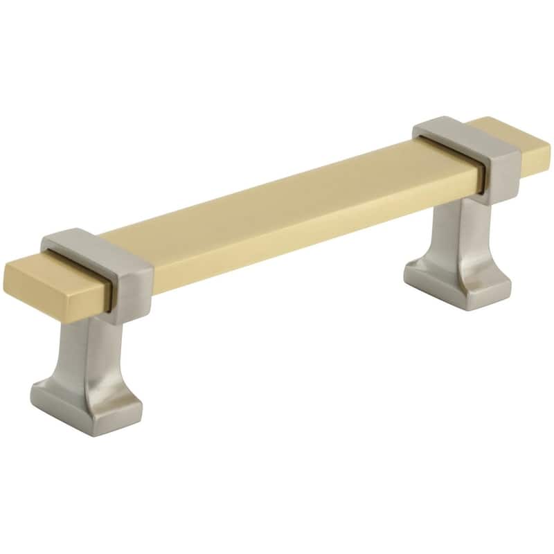 Amerock BP36681 Overton 3-3/4" Center to Center Bar Cabinet Pull - Brushed Gold / Satin Nickel