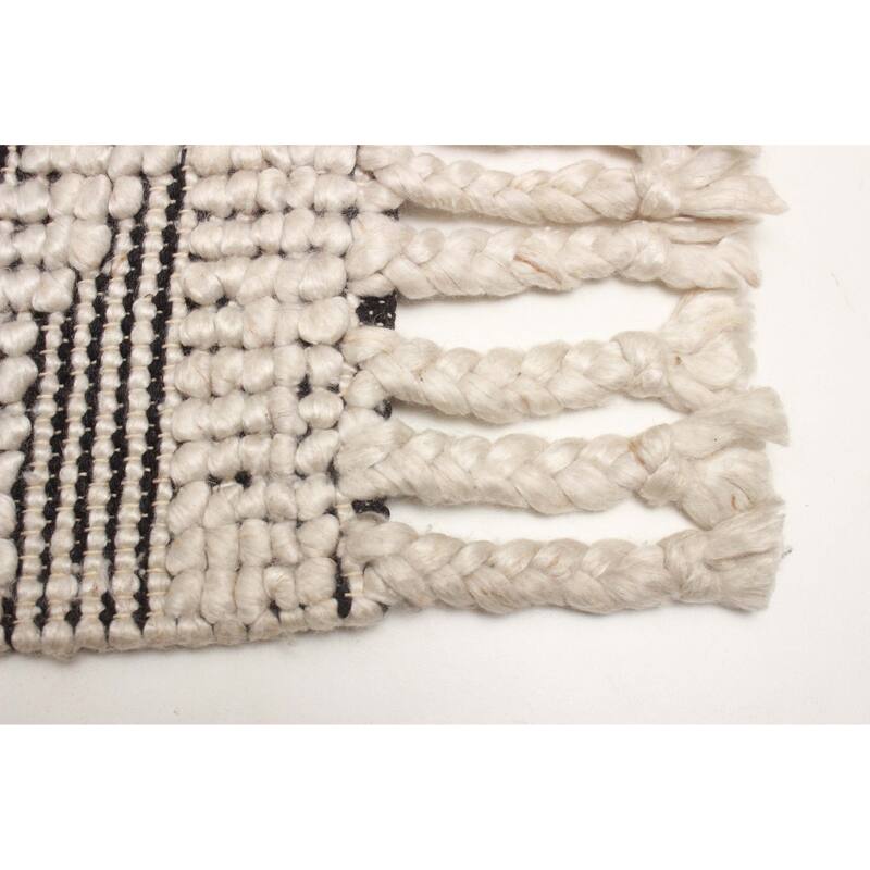 ECARPETGALLERY Braid weave Sienna Black Wool Rug - 5'0 x 7'4