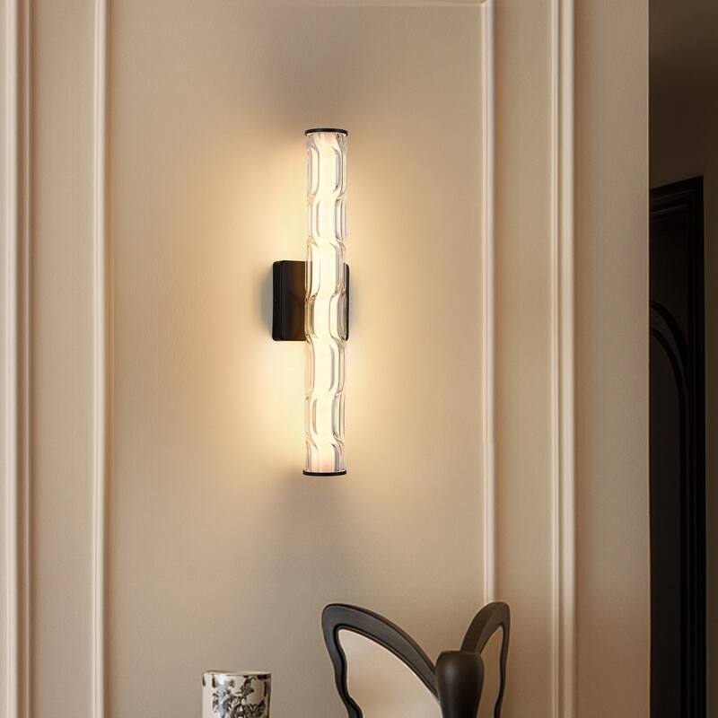 19.7-Inch Modern Black Wall Sconce Set of 2