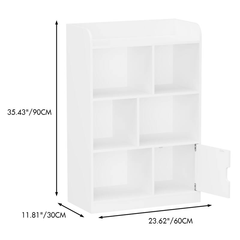 Kids Bookcase,Bookshelf with 6 Compartments,Freestanding Shelves