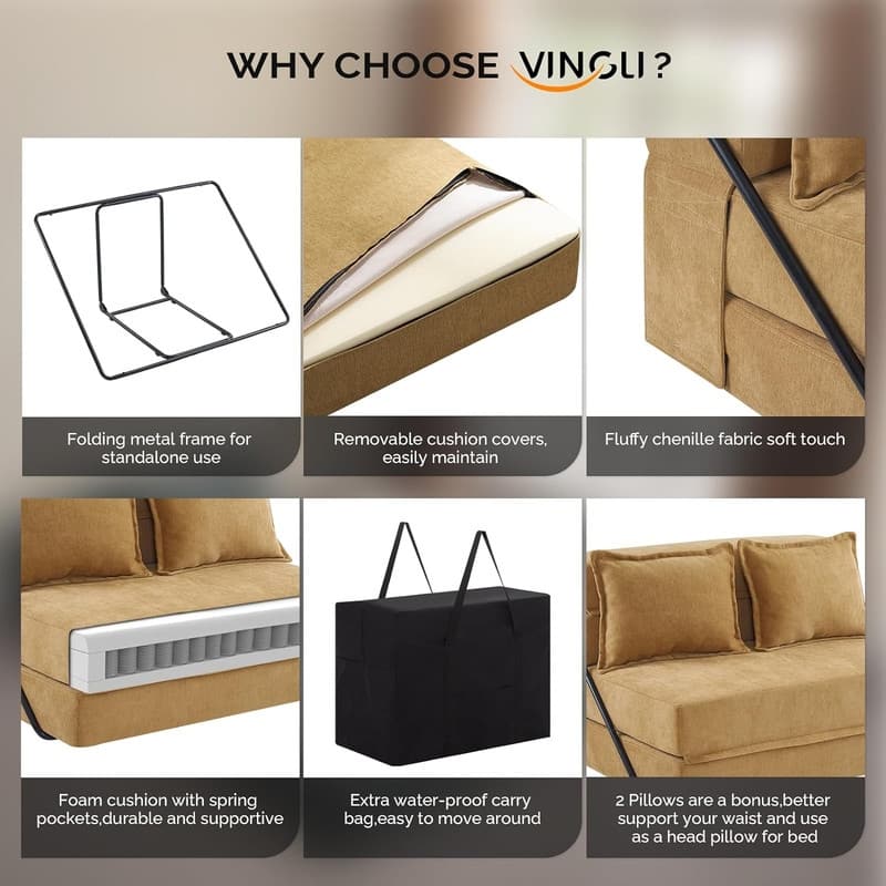 VINGLI 43'' W Single Sofa Bed