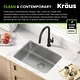 preview thumbnail 63 of 87, KRAUS Dex Stainless Steel Single Bowl Undermount Kitchen Bar Sink