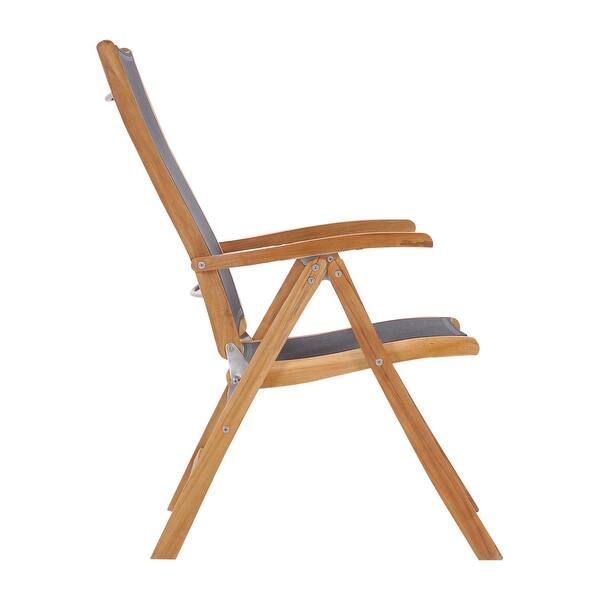 Shop Chic Teak California Teak Wood Reclining Chair With Black Batyline Sling Overstock 31303307
