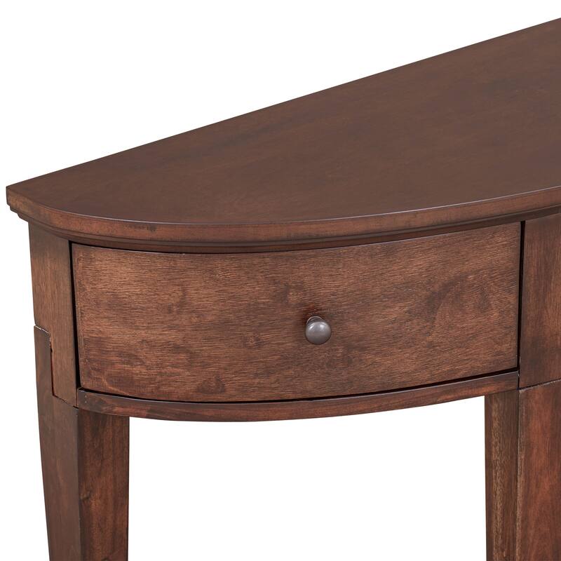 Modern Curved Console Table Sofa Table with 3 drawers and 1 Shelf for Hallway, Entryway, Living Room