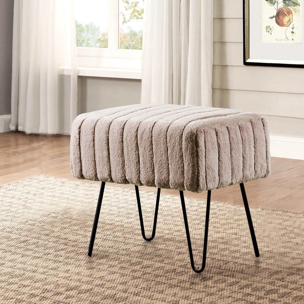 Serenta SuperMink Fauxfur Ottoman Bench