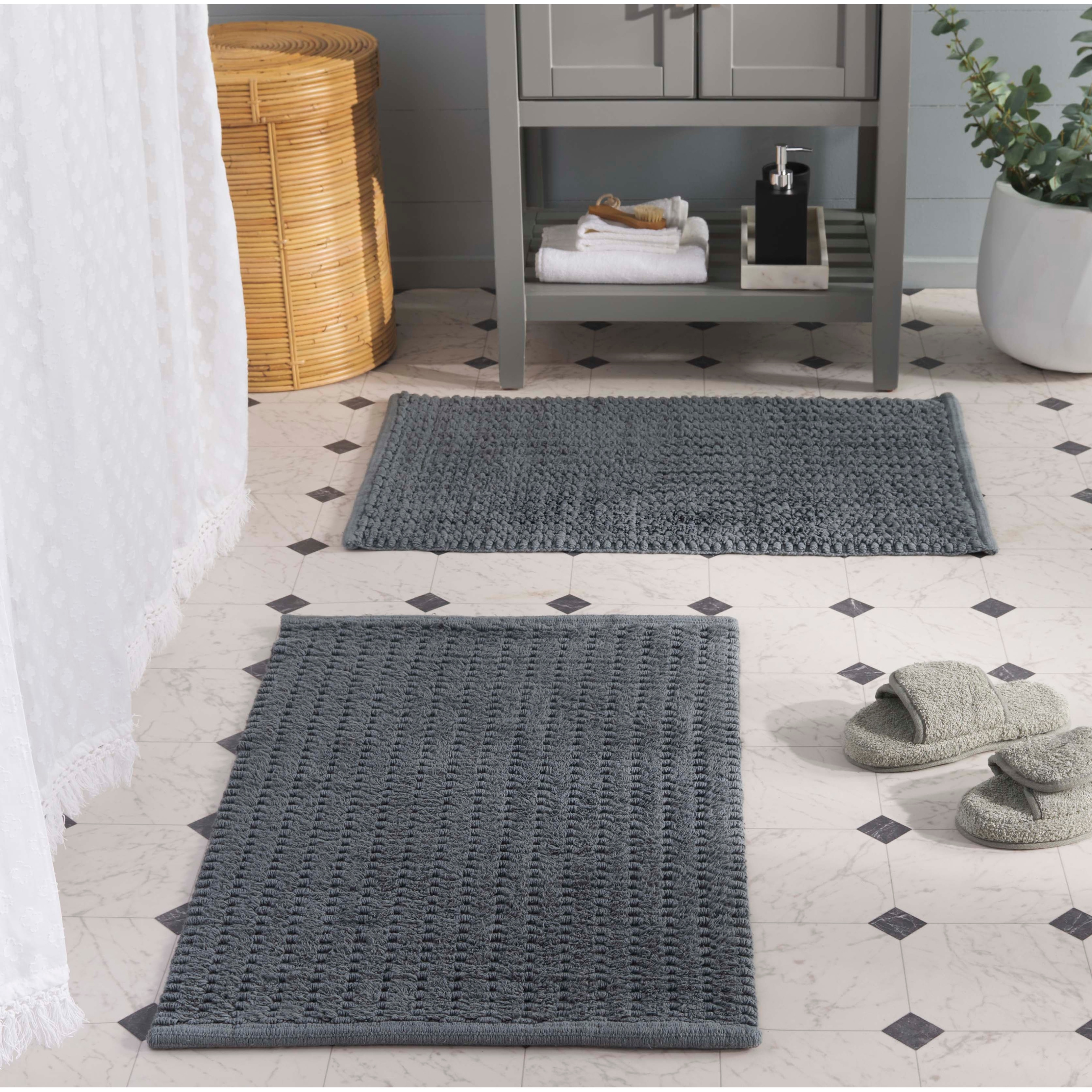 SAFAVIEH Home Oliva Textured Hatched 32"L x 20"W Bathmat Set of 2