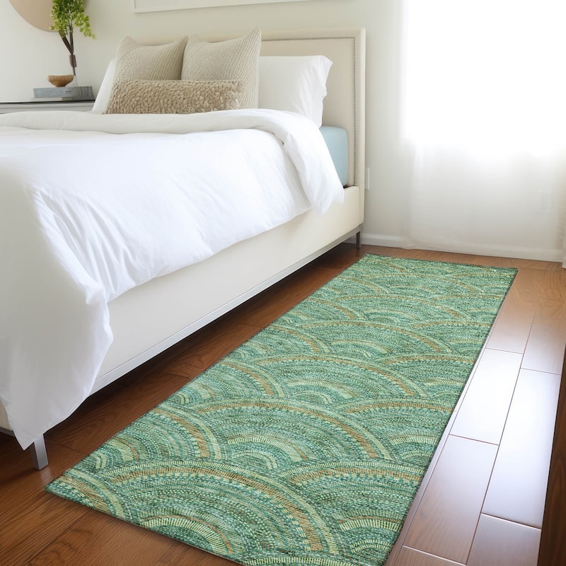 Premium Washable Super Soft Transitional Stacks Mayfield Rug - Sage - 2'3" x 7'6"