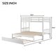 preview thumbnail 4 of 17, Twin Over Pull-Out Bunk Bed with Trundle, Solid Wood Twin Over Twin/Double Twin Bunk Bed with Ladder and Full-Length Guardrail