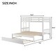 preview thumbnail 4 of 17, Twin Over Pull-Out Bunk Bed with Wheels Trundle & 14.2'' Rails, Bedroom Wood Bed Frame with Reversible Ladder for Girl Boy Kid